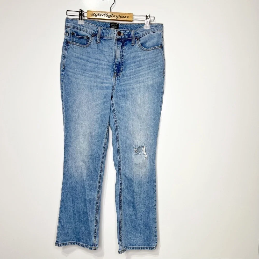J. Crew High-rise flare crop jean in all-day stretch